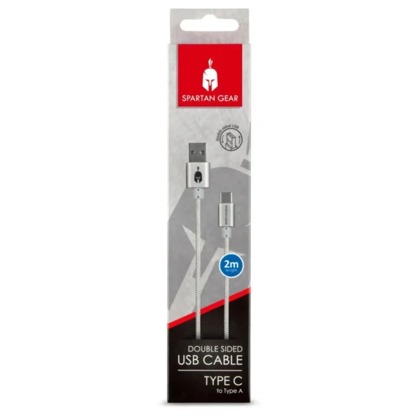 Spartan Gear - Double Sided USB Cable (Type C) 2m White (MULTI)