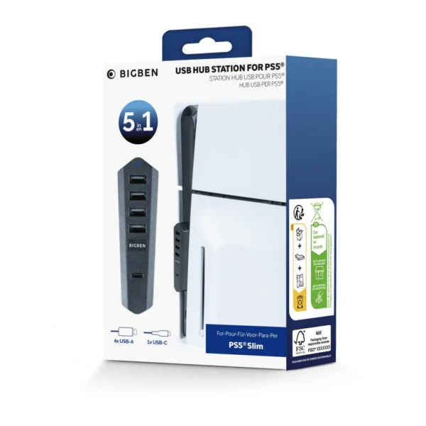 PS5SUSBHUB.webp USB Hub PlayStation 5 Slim konzolhoz (PS5) Bigben