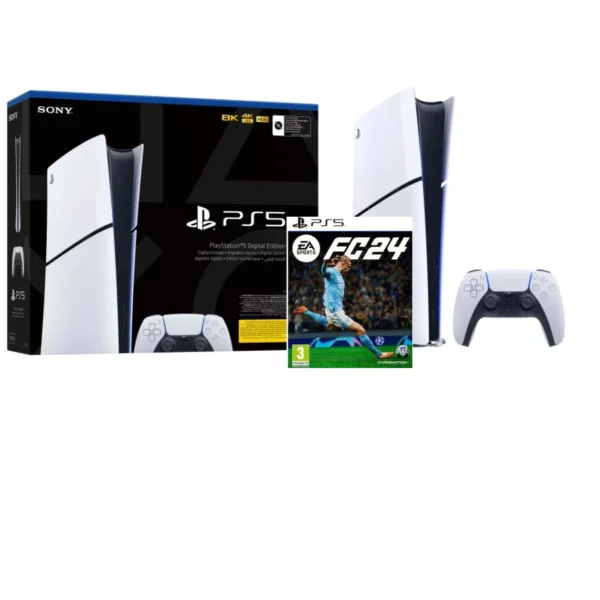 PS711000040668.webp PlayStation®5 Digital Edition konzol Slim (PS5) + FC 24 Játék (Használt)