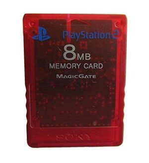 41PuaGGqXQL Eredeti Sony PlayStation 2 (PS2) Memory Card 8MB – Áttetsző Piros Clear Red (használt)