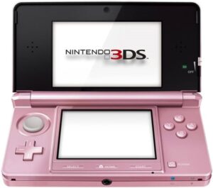 Nintendo 3DS Misty Pink – Gyöngyház rózsaszín alapgép + USB-C töltés mod + SD kártya játékokkal (használt)