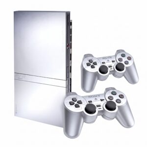 Gemini_Generated_Image_pxh1v6pxh1v6pxh1 Sony PlayStation 2 (PS2) Slim Silver – Ezüst alapgép + 2 db kontroller + ajándék játék (használt)