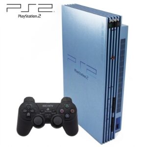 5a7b9a88-d916-40b2-985d-8adc1e7319c8 Sony Playstation 2 Aqua Blue konzol ajándék játékkal PS2 (használt)