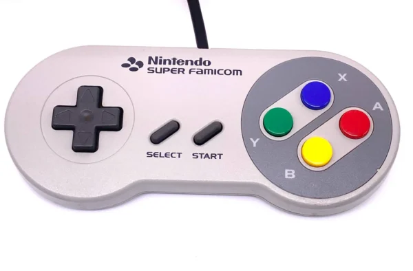 Eredeti Nintendo Snes - Super Famicom kontroller – Retrobright felújított, PAL-kompatibilis (használt)