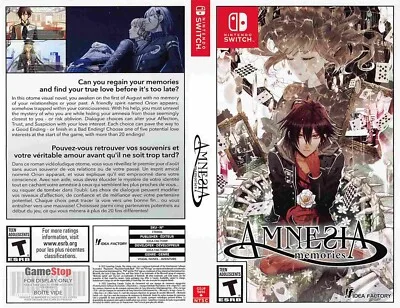 Amnesia: Memories Standard Edition Nintendo Switch játék - (Bontatlan)